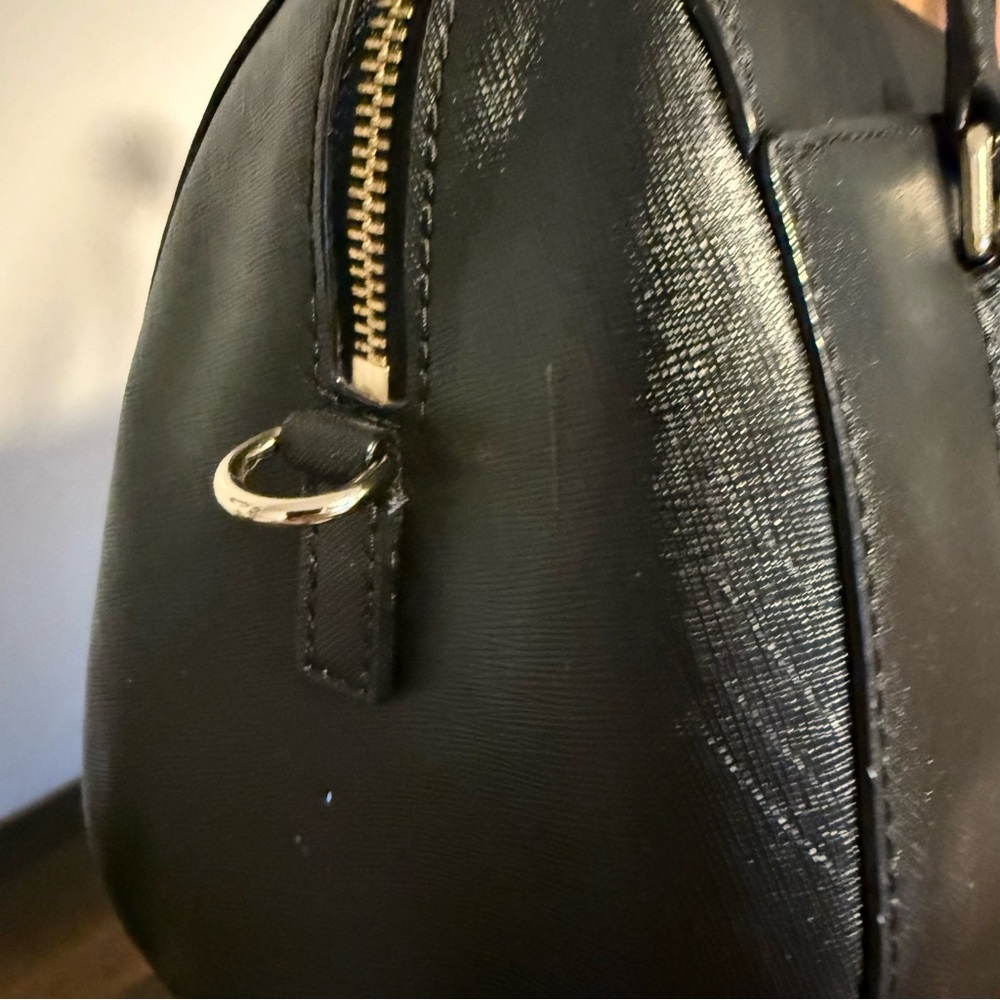 EUC Kate Spade Black Handbag with Scarf Accent (Bag Charm Not Included) - Picture 3 of 6